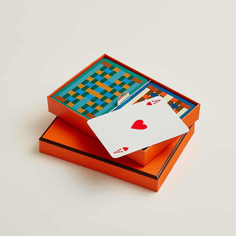 楽天 送料無料にならない Set of 2 H Tissage poker playing cards | Hermès Mainland China ニット/セーター